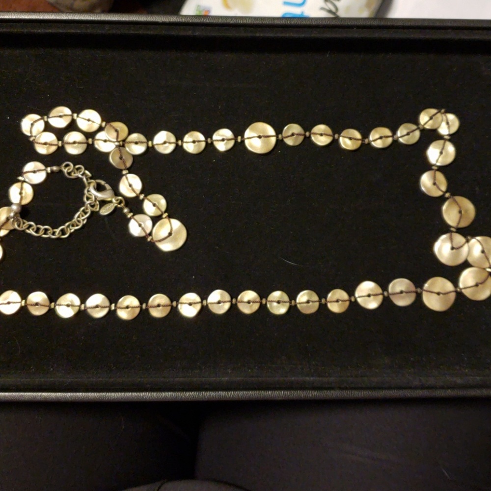 Chico's gold tone disc necklace